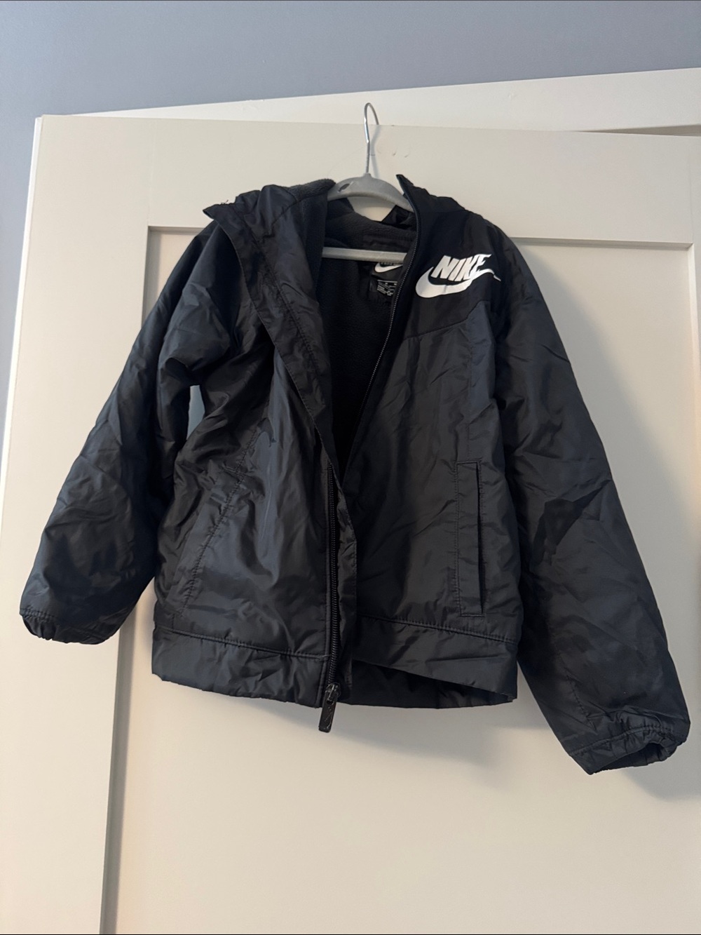 Nike Black Hooded Puffer Jacket for Kids
